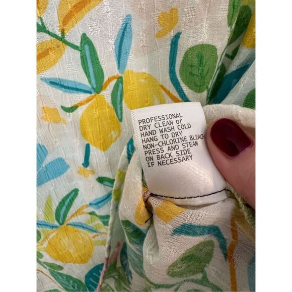 Rachel Roy Women's Tropical Floral Print Puff Sleeve Blouse Multicolor Small - Picture 7 of 8